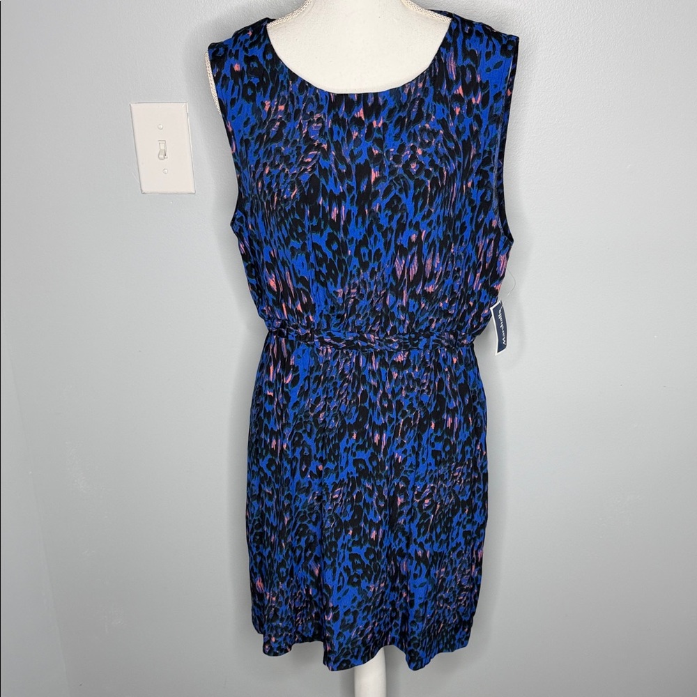 NWT Apricot Blue and Black Sleeveless Dress size 12